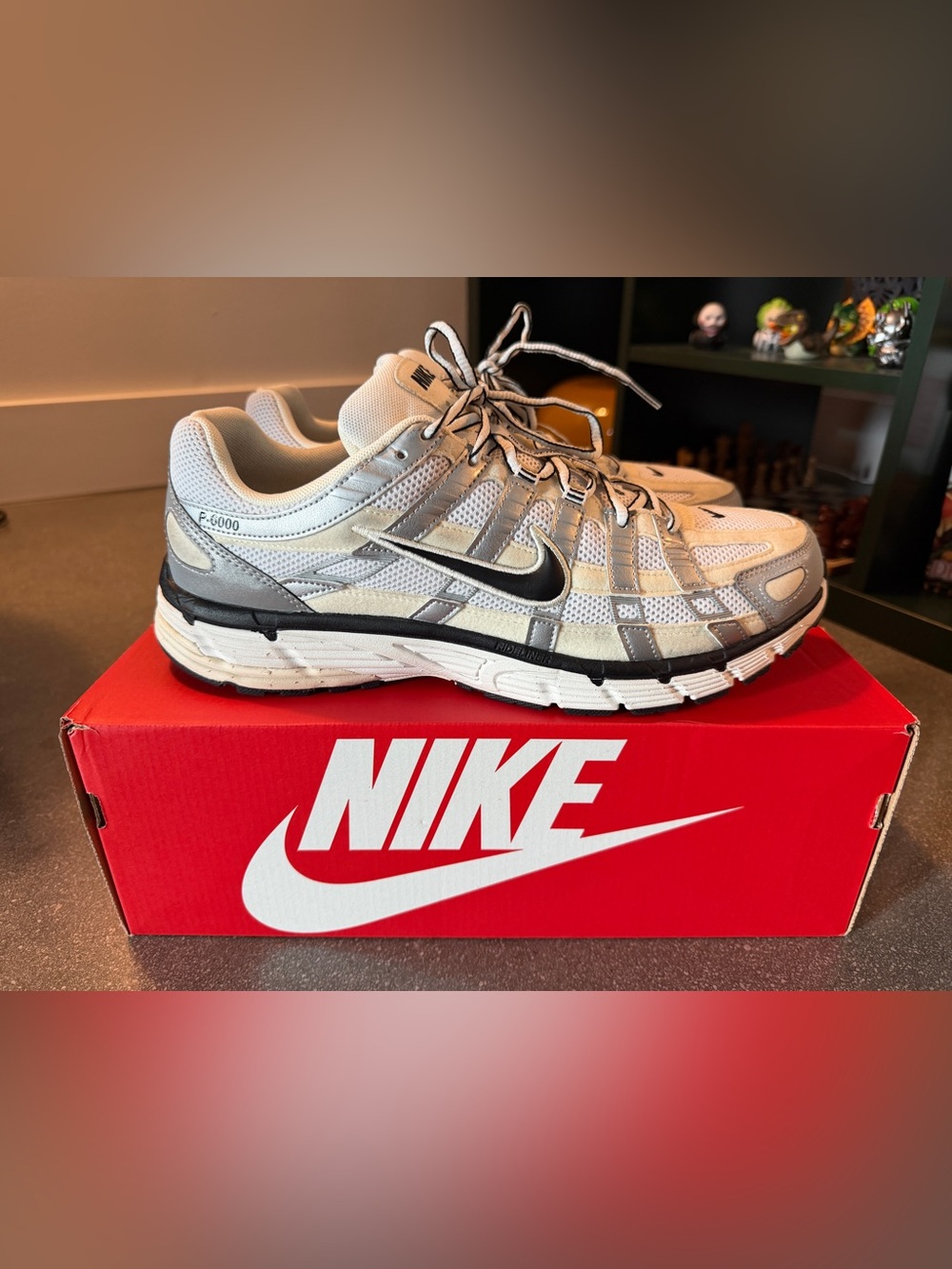 Nike P-6000 Coconut Milk Metallic Silver FV6603-100 - Wmns 13/ Men’s 11.5 - Used